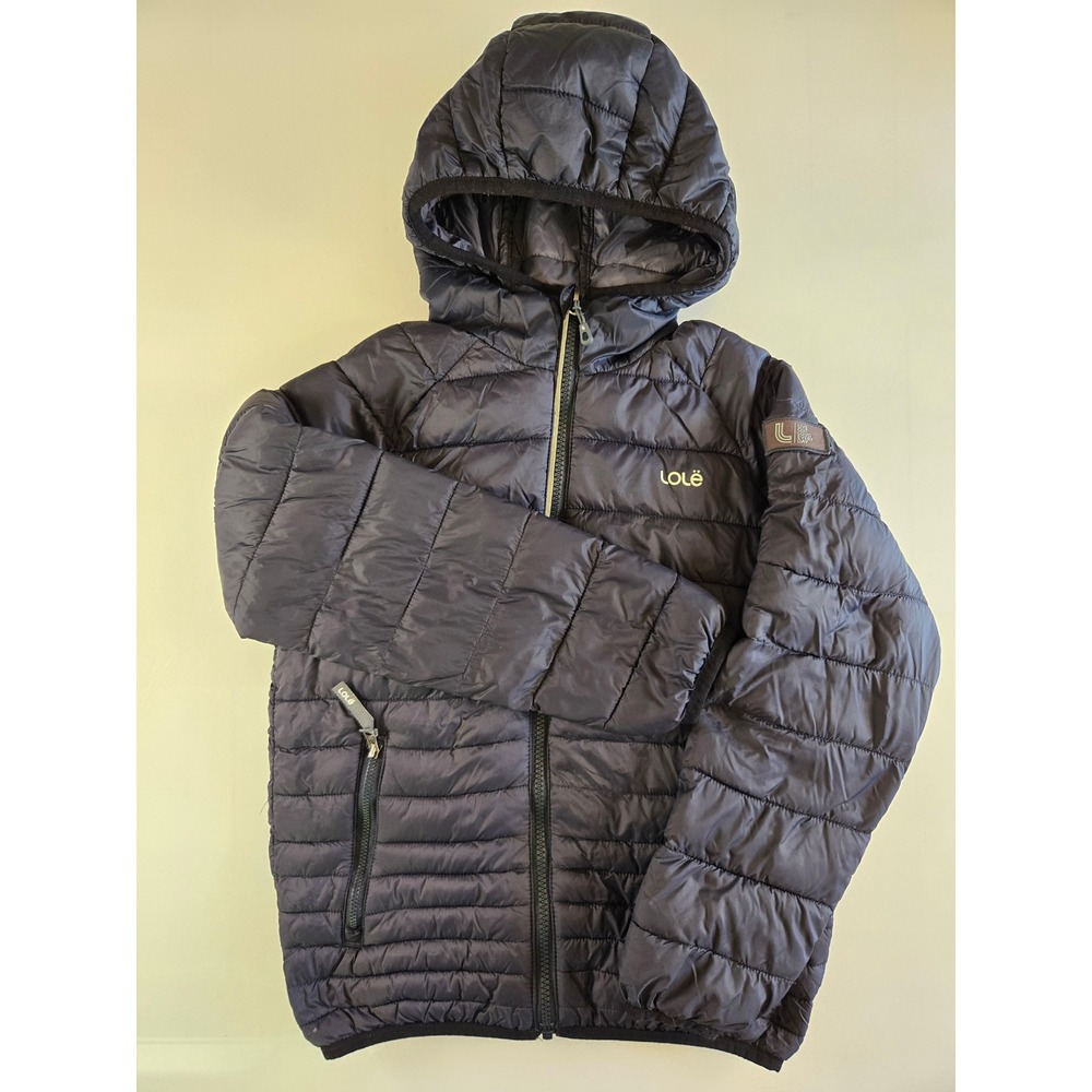 Lole Kids Navy Blue Primaloft Puffer Jacket Hooded Full Zip Size M 7/8